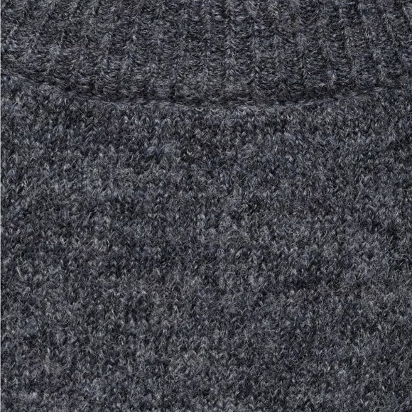 NWT Mango Dark Gray Ribbed-Knit Dress Sweater M - Picture 4 of 10
